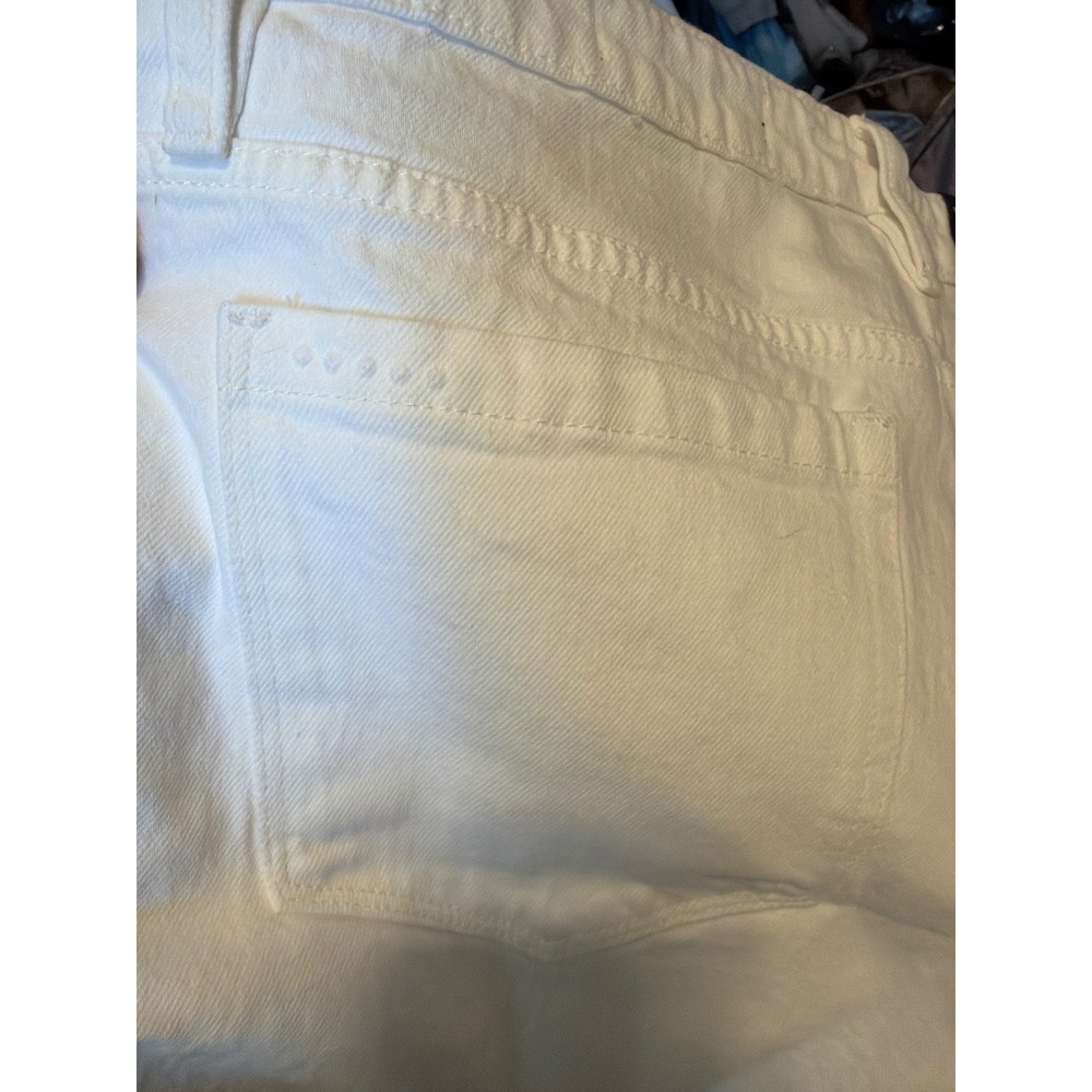 BLANKNYC The Warren High Rise Mid Length White Denim Shorts Raw Hem Size 31 NWT - Picture 7 of 7